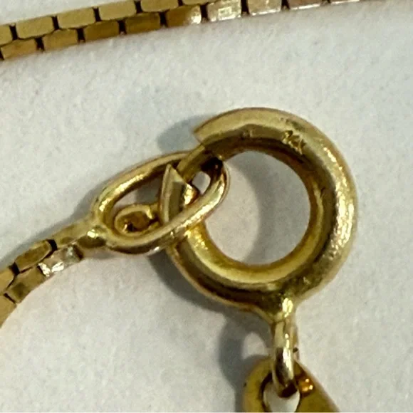 14k Plumb Yellow Gold Estate Multi Marquise Cut Fire Opal Pendant & Chain 18”